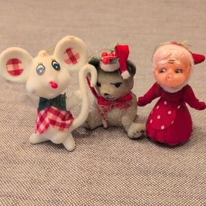 BUNDLE OF 3 VINTAGE CHRISTMAS ORNEMENTS